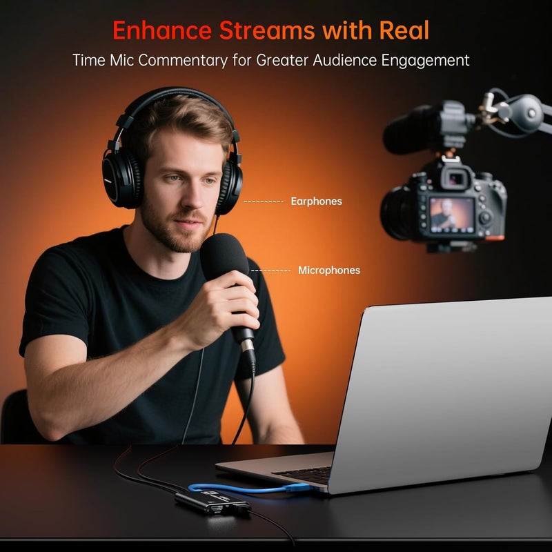 NEW HOPE HDMI Capture Card for Streaming, Full HD 1080P 60FPS Capture USB 3.0 Game Audio Video Capture Card,for Streaming Camera/Xbox/PS4/PS5/Switch/PC - Image 4